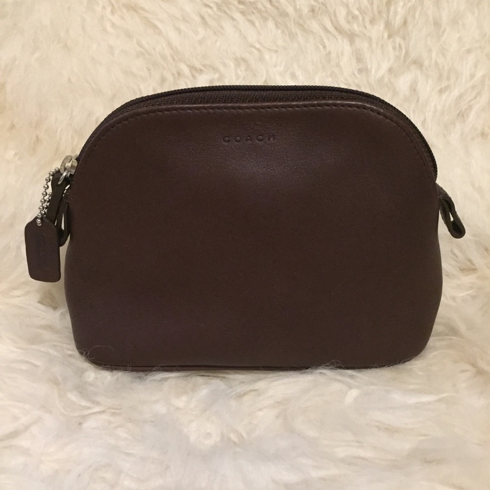 Vintage Coach Brown Cosmetic Bag Pouch Case